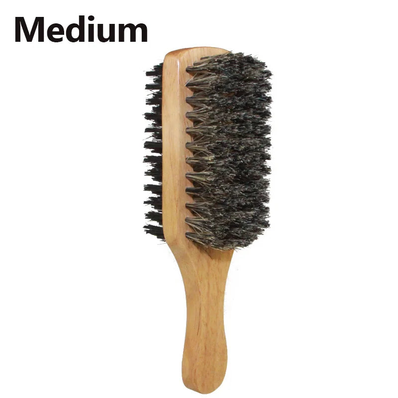 Men's Boar Bristle Hair Brush w/ Natural Wood