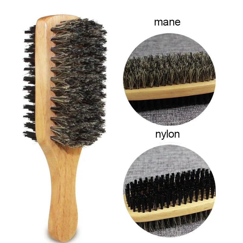 Men's Boar Bristle Hair Brush w/ Natural Wood