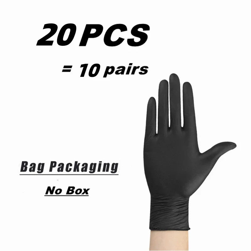 Black Nitrile disposable barber gloves
