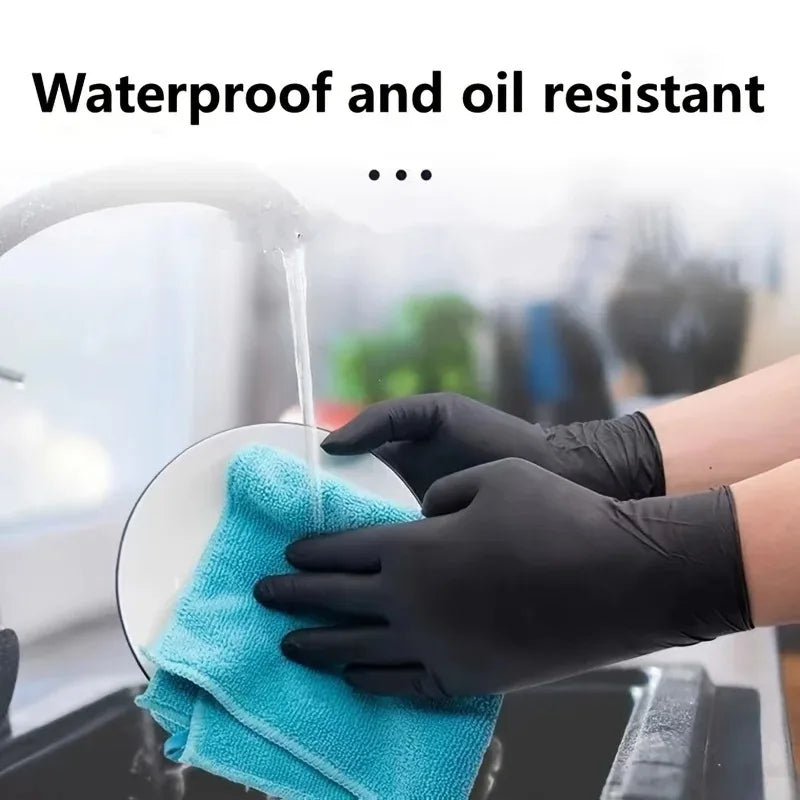 Black Nitrile disposable barber gloves