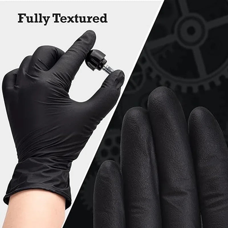 Black Nitrile disposable barber gloves