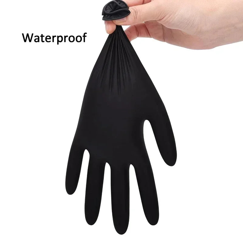 Black Nitrile disposable barber gloves
