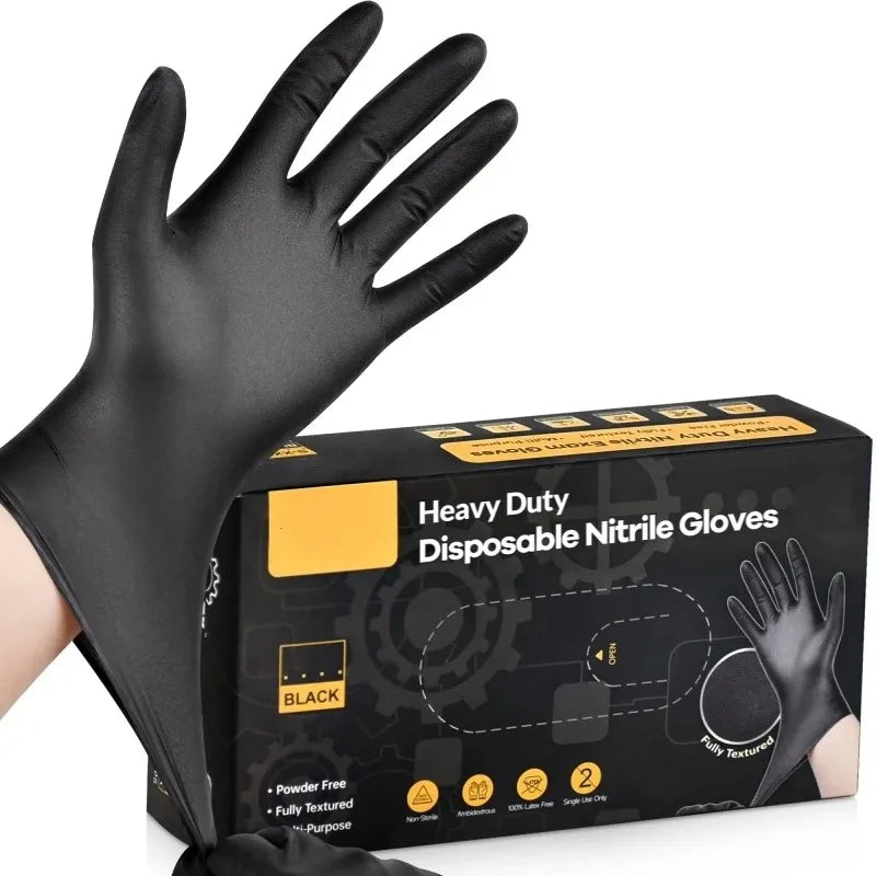 Black Nitrile disposable barber gloves