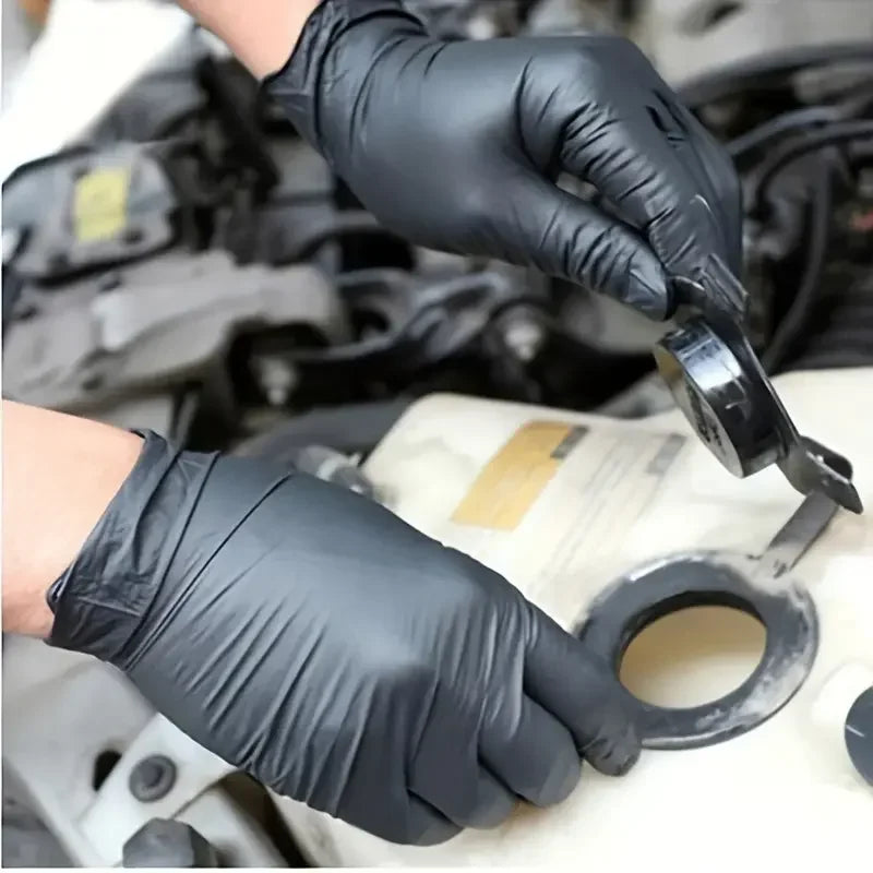 Black Nitrile disposable barber gloves