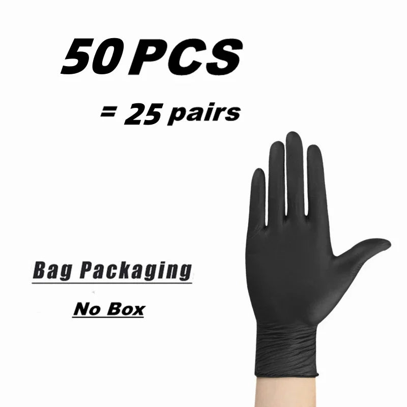 Black Nitrile disposable barber gloves