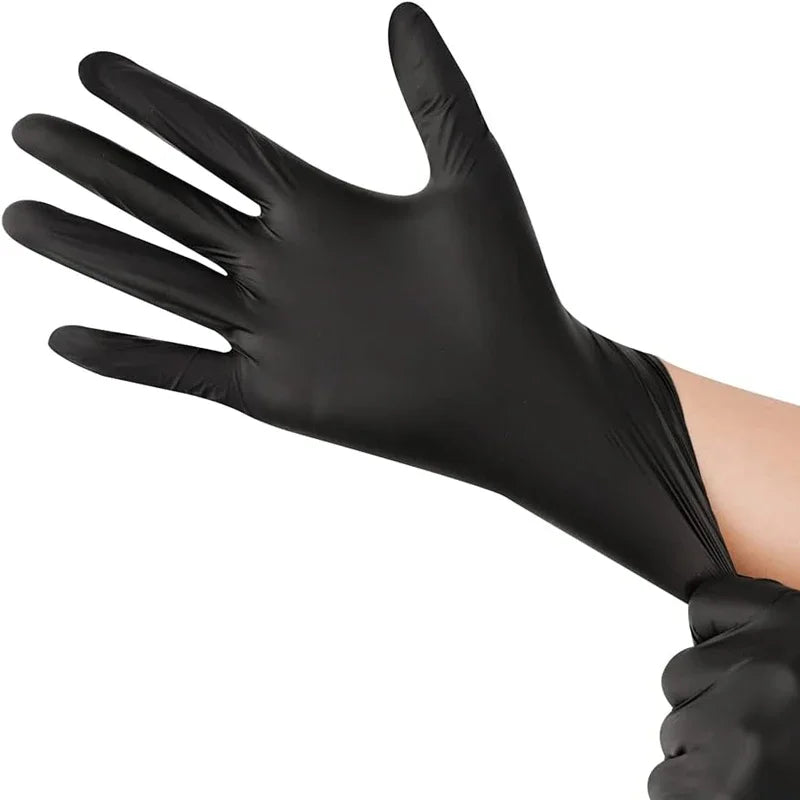 Black Nitrile disposable barber gloves