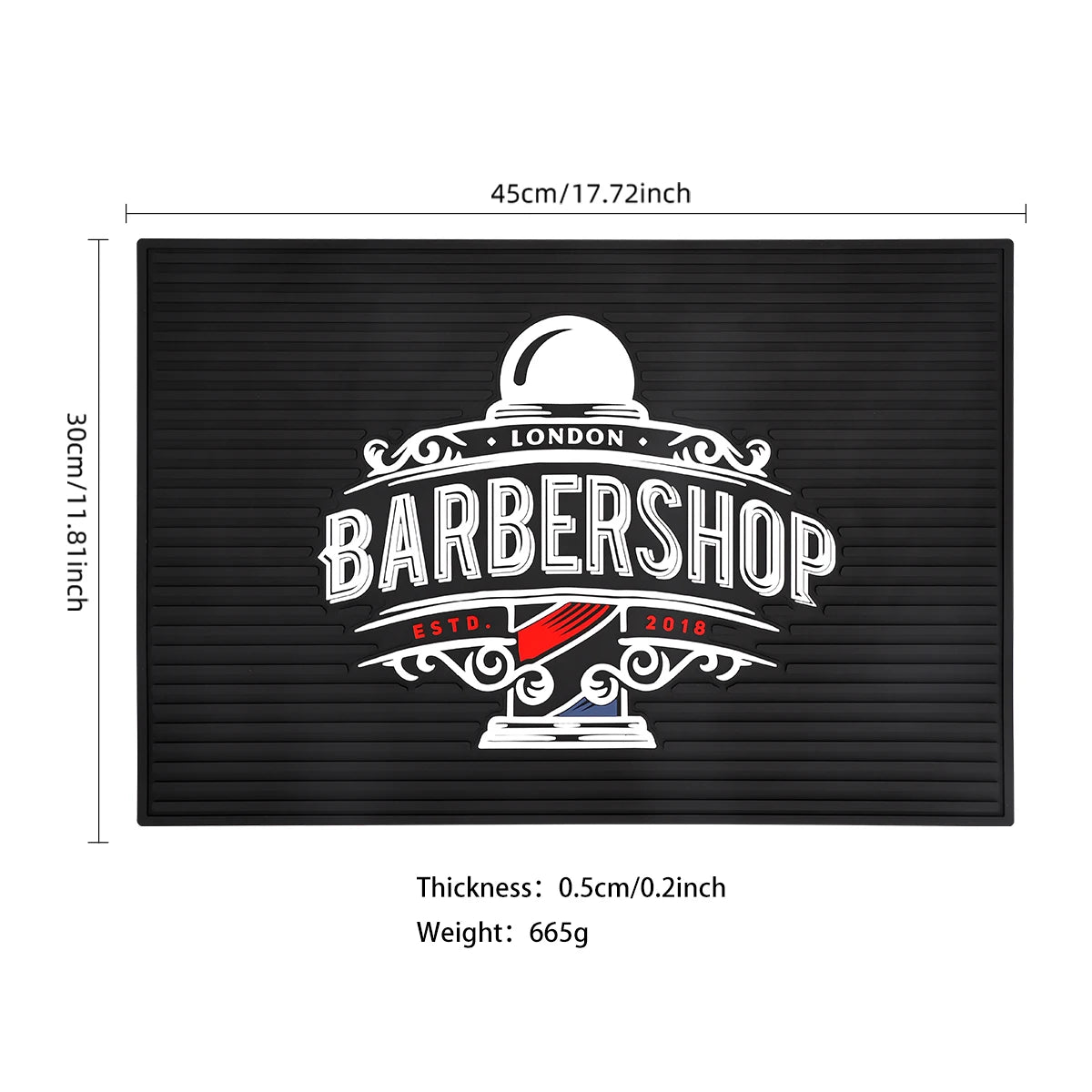 Barbershop Anti-slip Flexible Rubber station mat